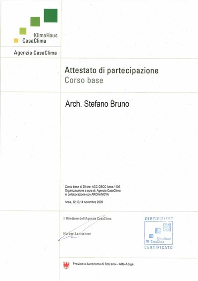 Architetto Torino: Stefano Bruno Consulente Casa Clima. Bioarchitettura